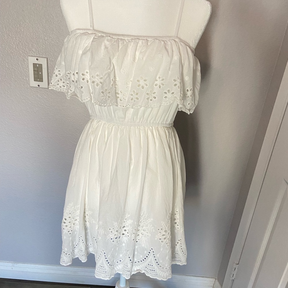 Ivory cold shoulder dress
